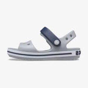 Crocs Girl's Navy Gray Crockband Slip-On Adjustable Slingback Sandal Size 13